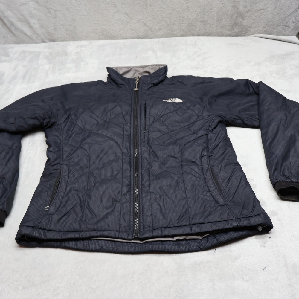 North Face Jacket Womens Small Black Insulated Ripstop Wind Rain Quilted Puffer